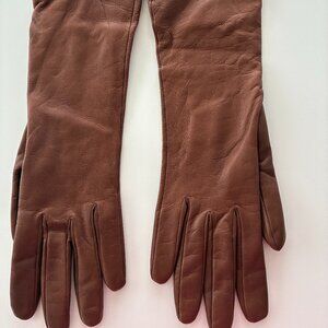 Brown Leather Gloves, Cashmere Lined